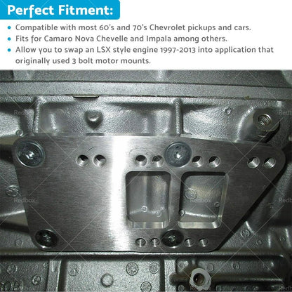 LS Engine Conversion Motor Mount Adapter Plates for Chevy SBC