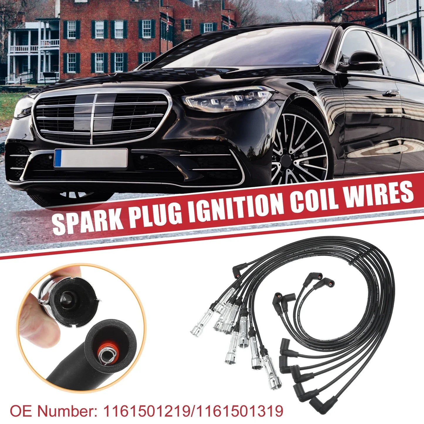 9 x Spark Plug Wire Ignition Coil Cables for Mercedes-Benz 380 (1982-1985)
