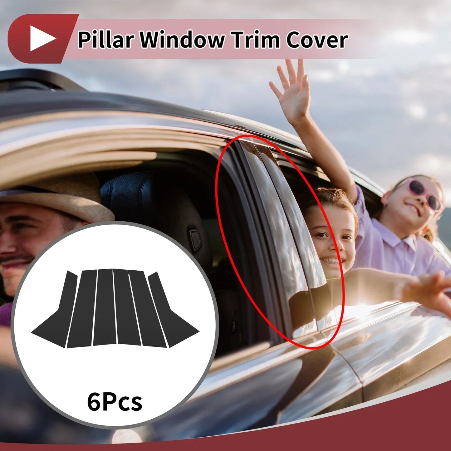Front Rear Left Right Door Pillar Window Trim for Hyundai Veracruz (2007-2012)
