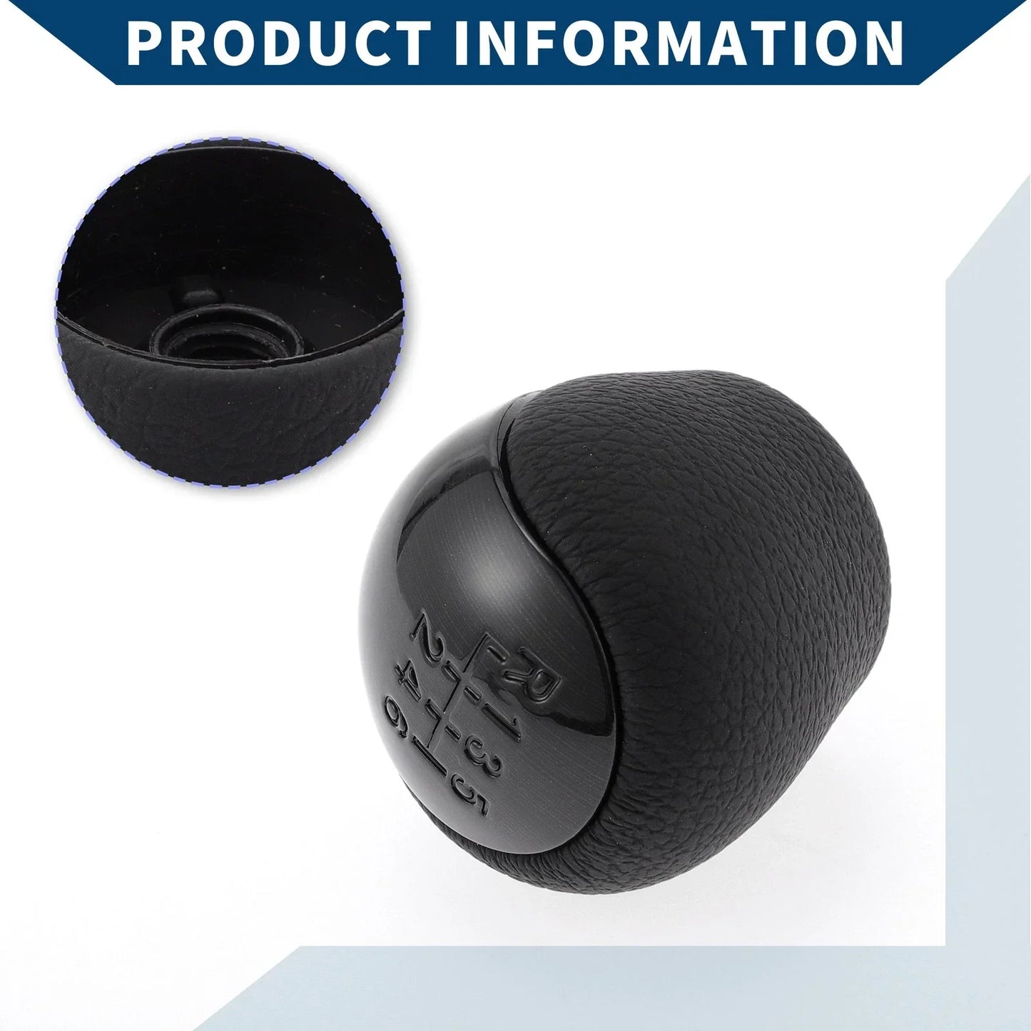 6 Speed Manual Gear Shifter Knob for Hyundai Elantra (2008-2009) Black Plastic