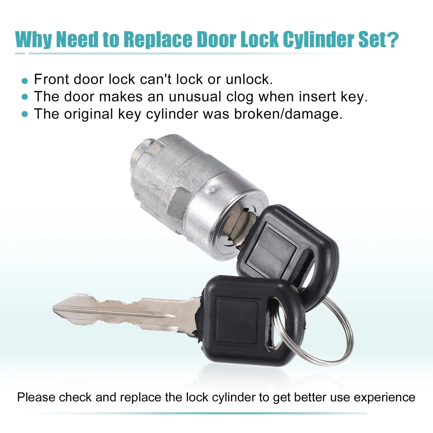 Door Lock Cylinder for Chevrolet GMC (Fits Driver/Passenger Side)
