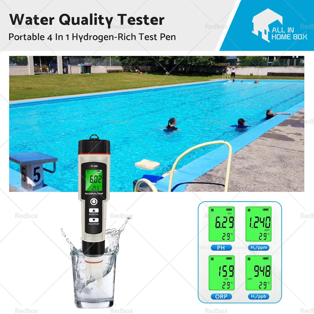 4 in 1 Hydrogen-Rich Water Quality Tester for PH/ORP/TEMP Meter