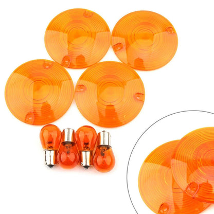4 x Turn Signal Light Amber Lens Covers for Harley Davidson Road King (1994-2010)