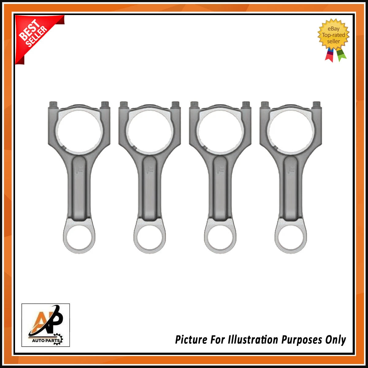 Connecting Rod Set of 4 Replacement for BMW 1 Series 2.0D (2007–2016)