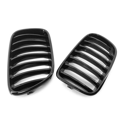 Front Radiator Kidney Grille Gloss Black for BMW X3 (2011-2013)