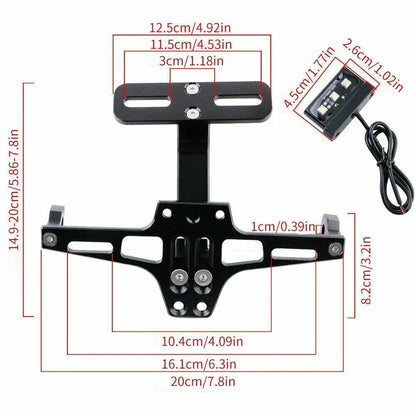Universal Motorcycle Fender LED License Plate Bracket Holder Tidy Tail AU