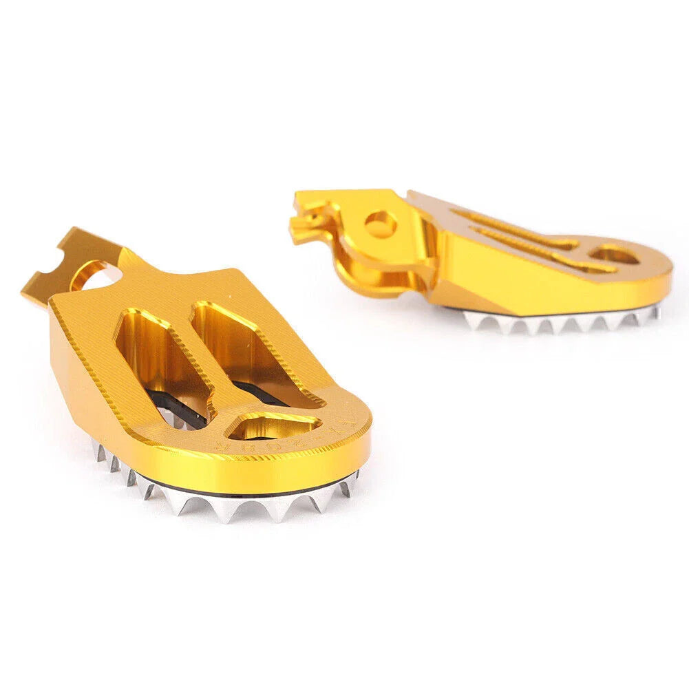 Gold Shark Teeth Racing Foot Pegs for Kawasaki KX250 KX450 (2008-2015)