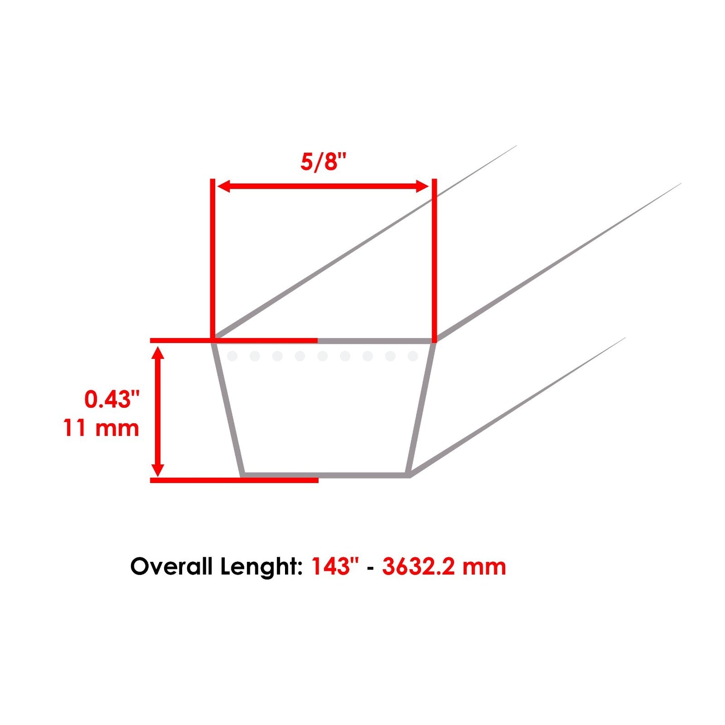 Deck Belt 54 Inch Replacement for White Outdoor ZT-54 (2017–2021)