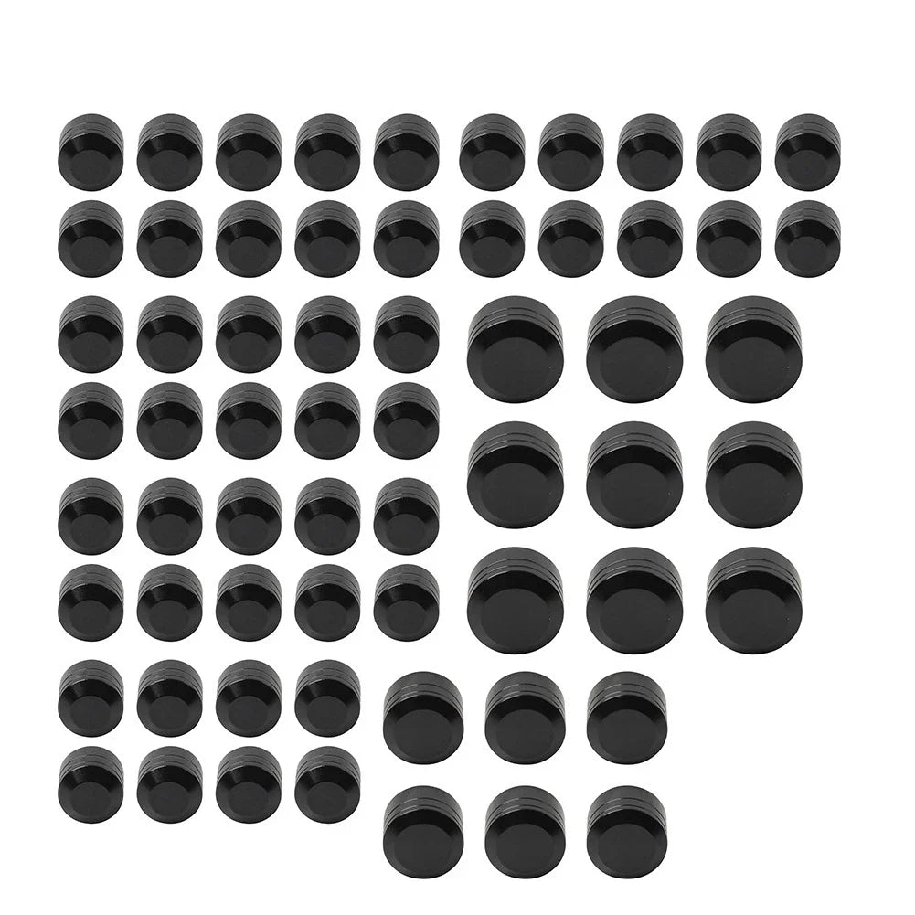 63X Black Engine Topper Screw Bolt Cap Kit for Harley Twin Cam Softail (2000-2006)