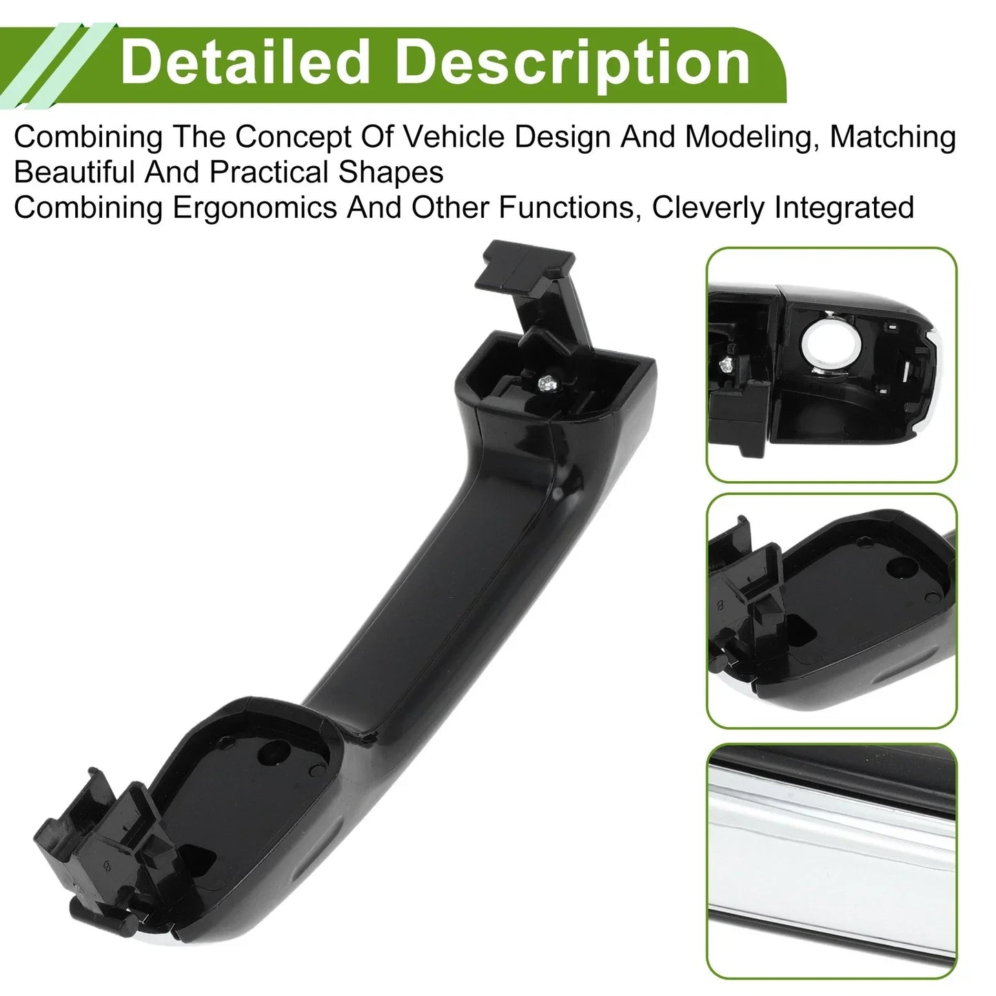Exterior Door Handle Set for Toyota Lexus GX460 Black Silver Tone (2010-2023)