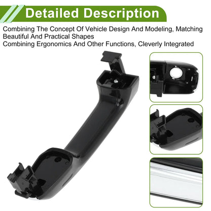 Exterior Door Handle Set for Toyota Lexus GX460 Black Silver Tone (2010-2023)