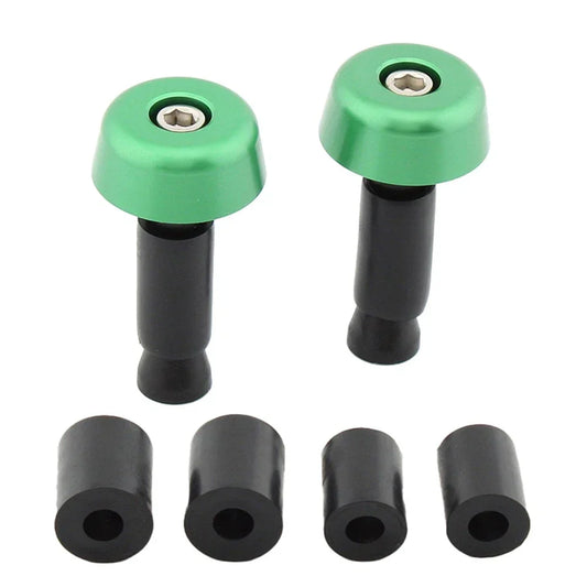 0.5in Handlebar Hand Grips & End Caps for Universal Motorcycle - Green