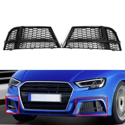 Open Mesh Honeycomb Front Bumper Fog Light Grille for Audi A3 S3 (2013-2020)