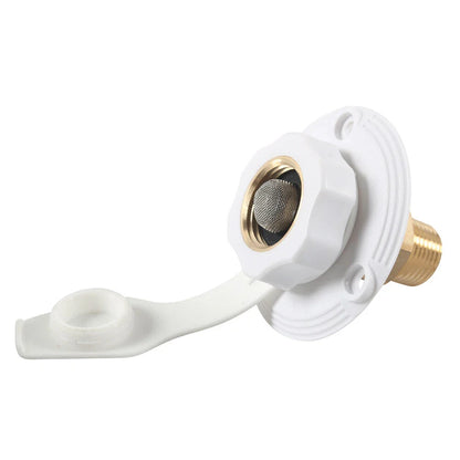 RV City Water Fill Inlet Flange w/ Check Valve for RV Trailer Camper