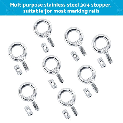 8 x Awning Rail Stoppers Screws for Boat RV Caravan Stainless Steel