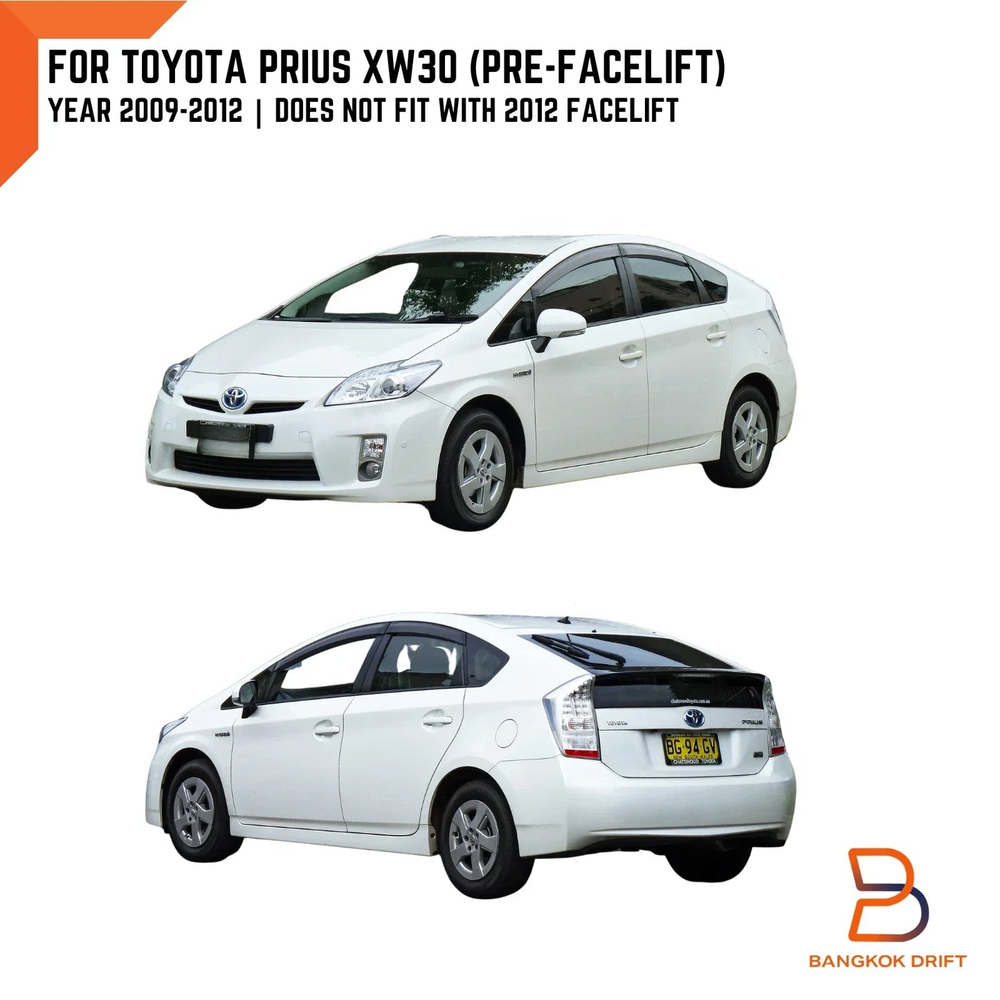 Door Handle Cover Insert Trim for Toyota Prius XW30 (2009-2012)