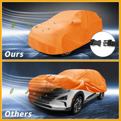 Waterproof All Weather Car Cover for Hyundai Nexo (2019-2023) - Orange 210D-PU