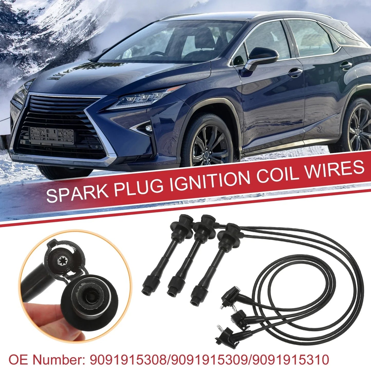 3 x Spark Plug Wire Ignition Coil Cables for Lexus ES300 (1996-2003)