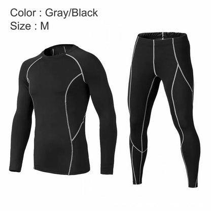 Men's Compression Base Layer Top & Leggings Gym Set