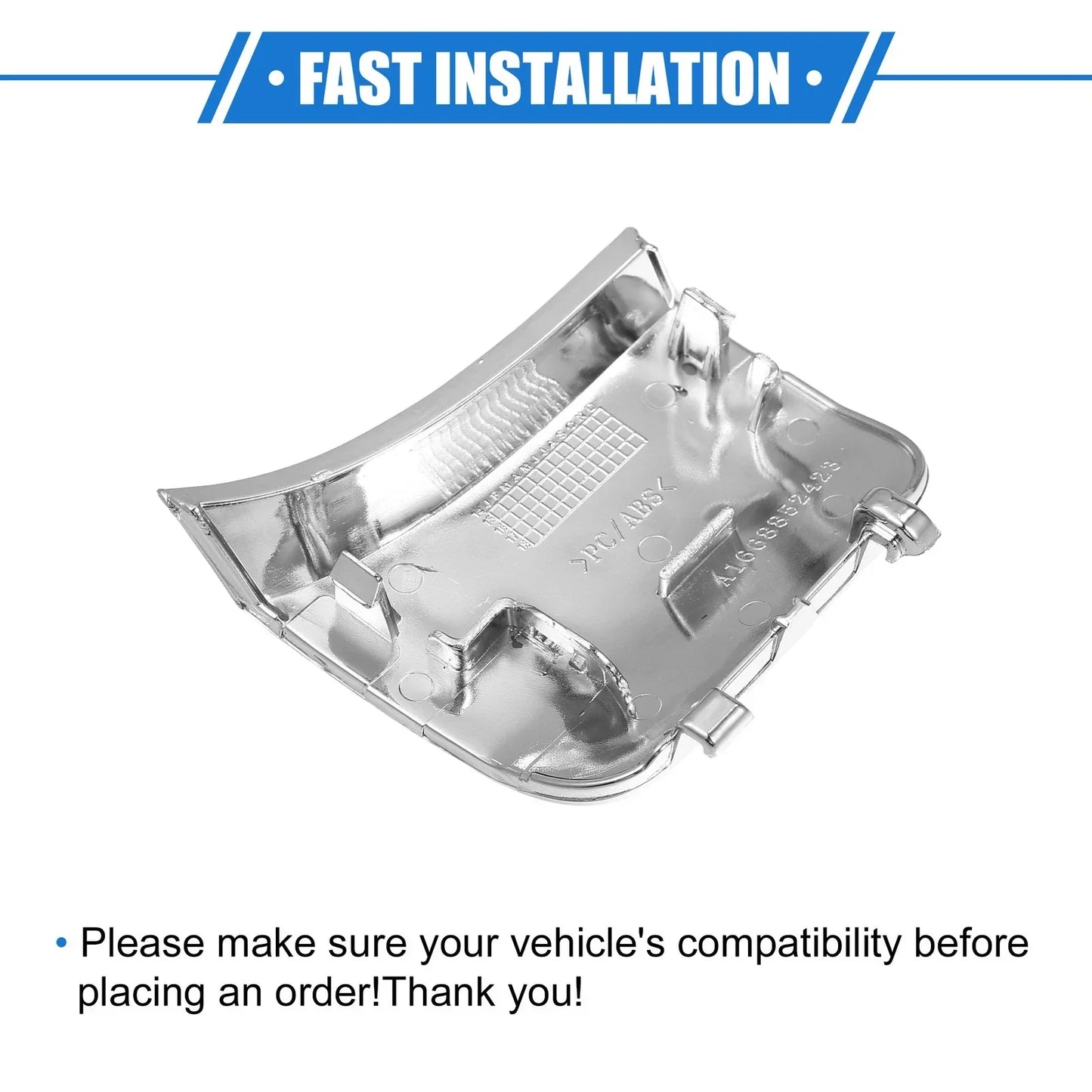 Car Tow Hook Eye Hole Cover for Mercedes-Benz GLS 450 (2016-2023) Silver Tone