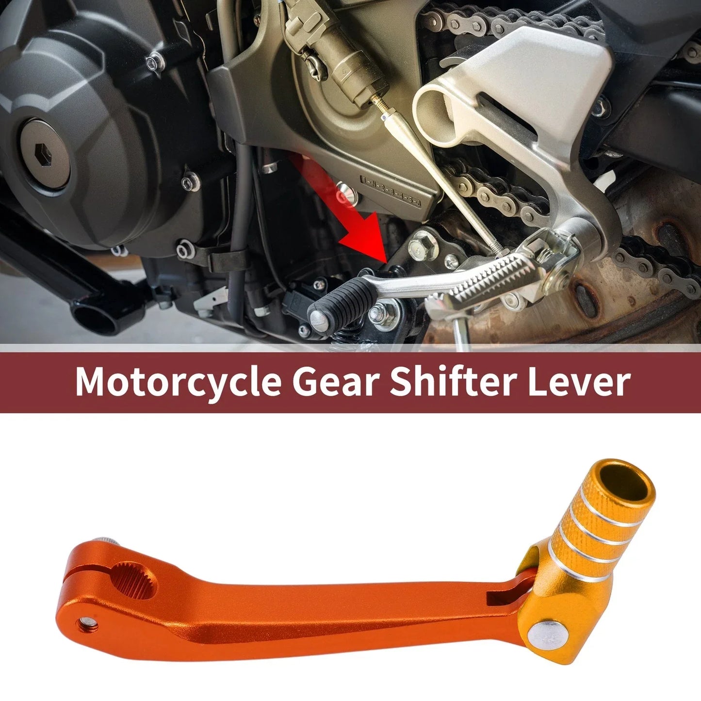 Shifter Lever for Honda CRF150F - Orange Gold Tone Silver Tone (2003-2023)