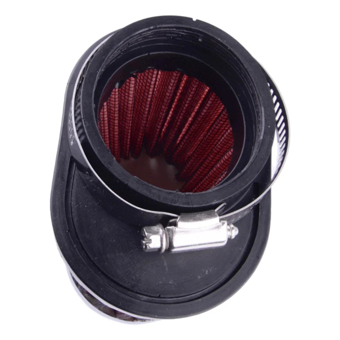 55mm Red Air Filter Cone for Car Motorcycle - Includes Clamp (Fits Various Models)