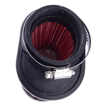 55mm Red Air Filter Cone for Car Motorcycle - Includes Clamp (Fits Various Models)