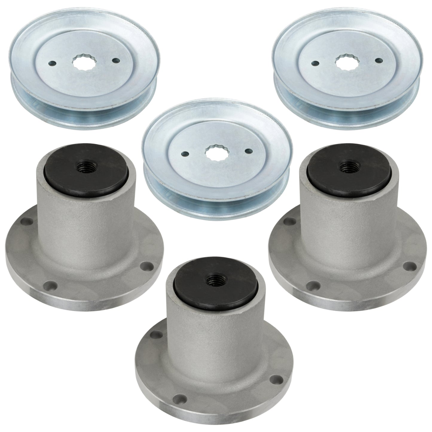 54 Deck Spindles Heavy Duty with 5.78 OD Pulleys for Hustler Fastrak (2016–2021)