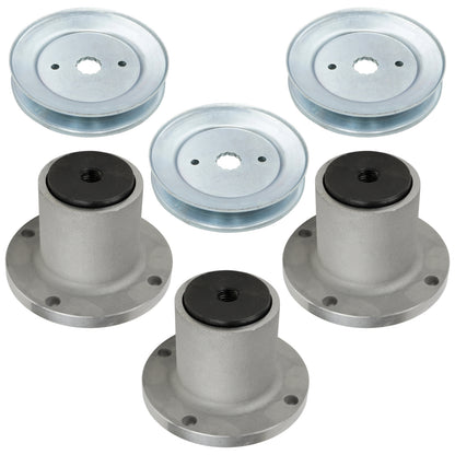54 Deck Spindles Heavy Duty with 5.78 OD Pulleys for Hustler Fastrak (2016–2021)
