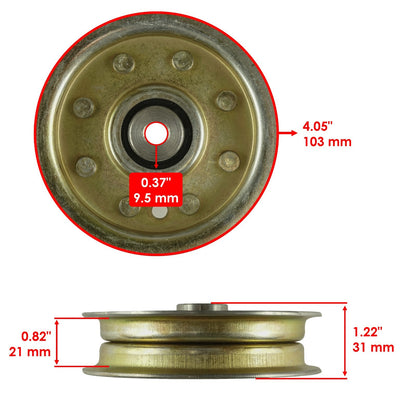 2x Flat Idler Pulley Replacement for Cub Cadet RZT-LX 50 KW FAB 2017-2018