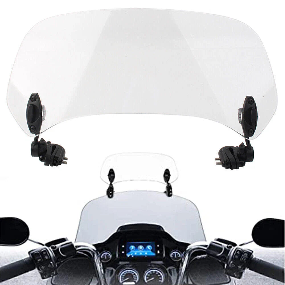 Adjustable Windshield Extension Spoiler Deflector for Motor Vehicle Clear