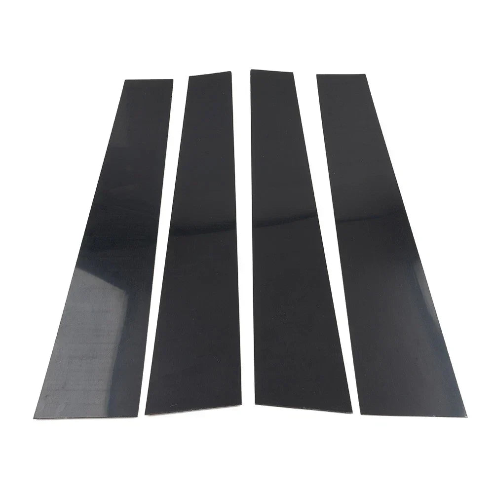 Pillar Post Set Door Window Trim Covers Gloss Black for Dodge Ram 1500 (19-24)