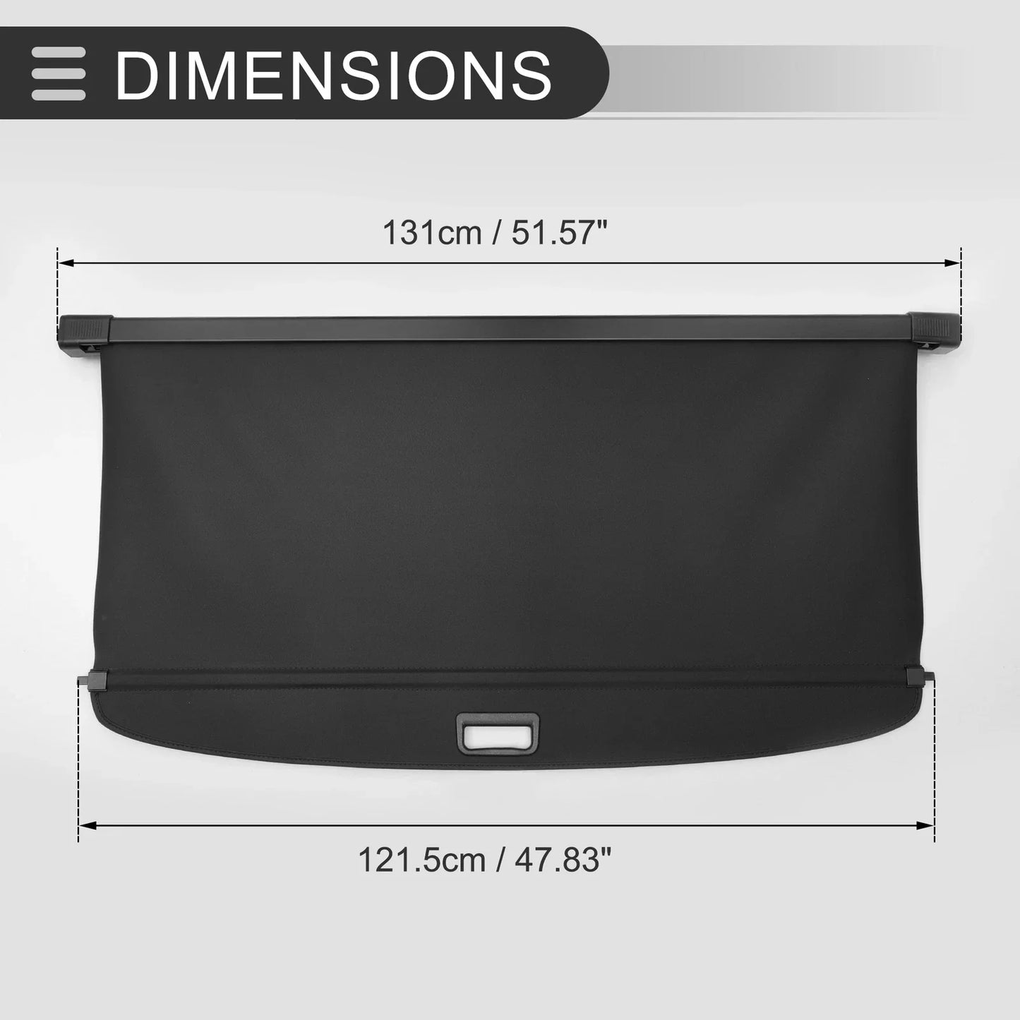 Retractable Cargo Cover for Mercedes-Benz ML-Class 2006-2011 Gloss Black