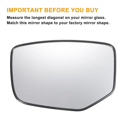 Left Side White Mirror Glass w/ Back Non-Heated for Honda Accord (2008-2010)