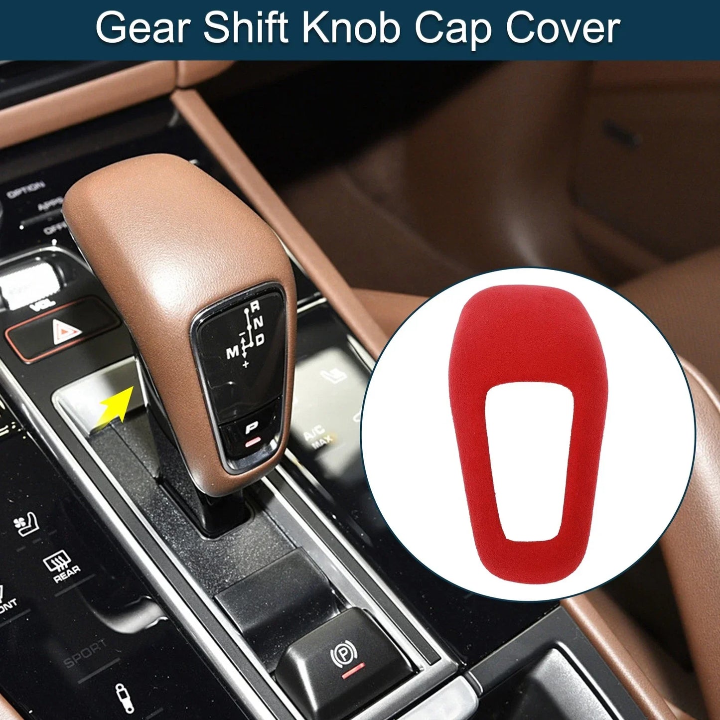 Gear Shift Knob Cap Cover for Porsche Cayenne 2018-2025 Red Console 1 x