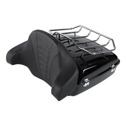 Black Chopped Trunk Backrest Rack for Harley Road King (2014-2025)