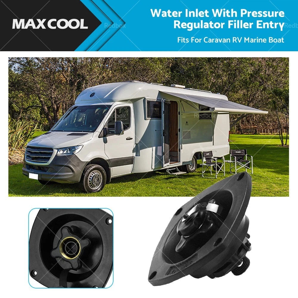 Black Water Inlet with Pressure Regulator for Caravan RV Boat