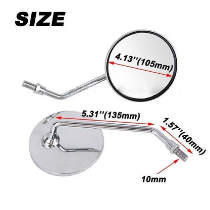 Chrome Round Motorcycle Rearview Mirrors M10 for Honda Suzuki Kawasaki