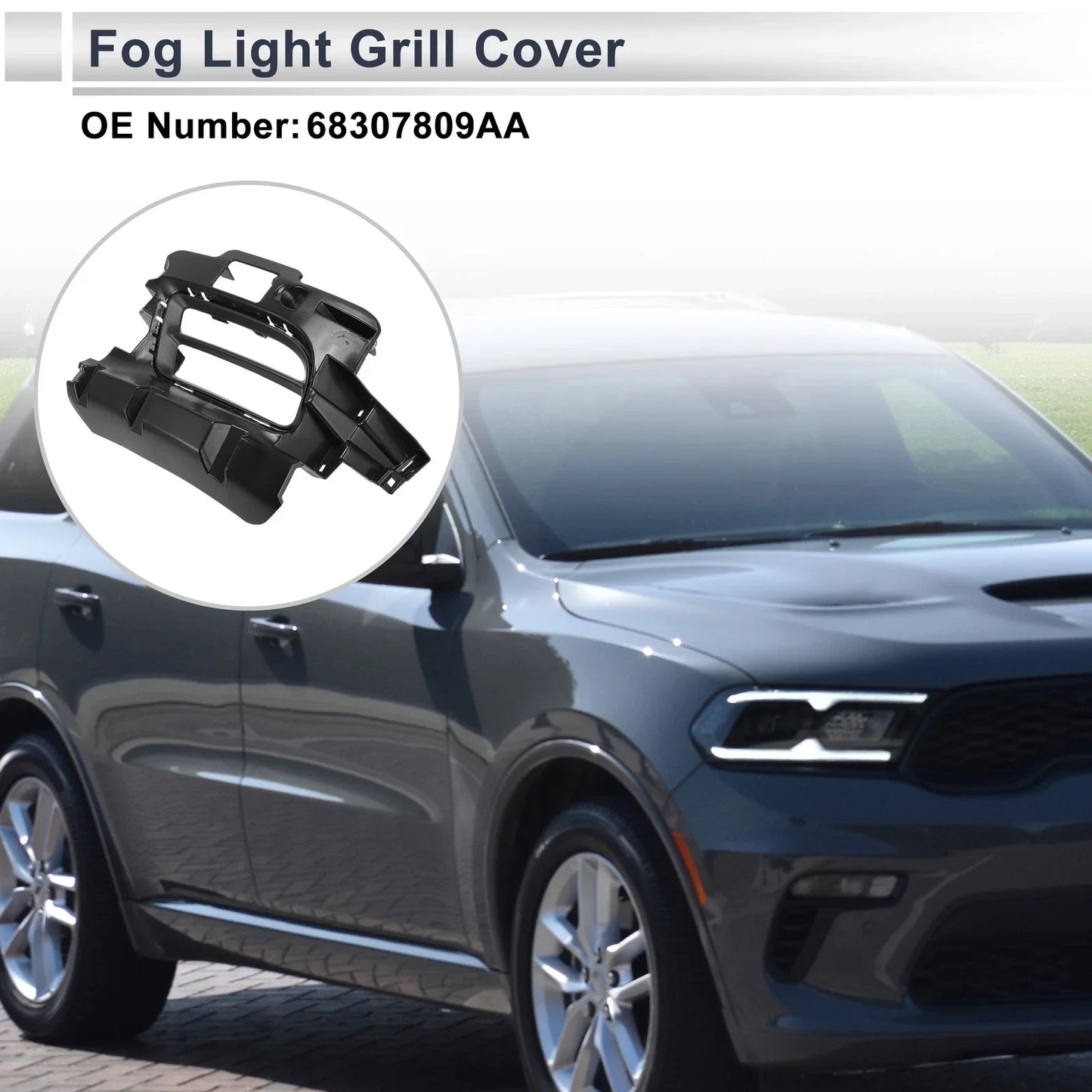 Front Left Fog Light Grill for Dodge Durango (2018-2020)