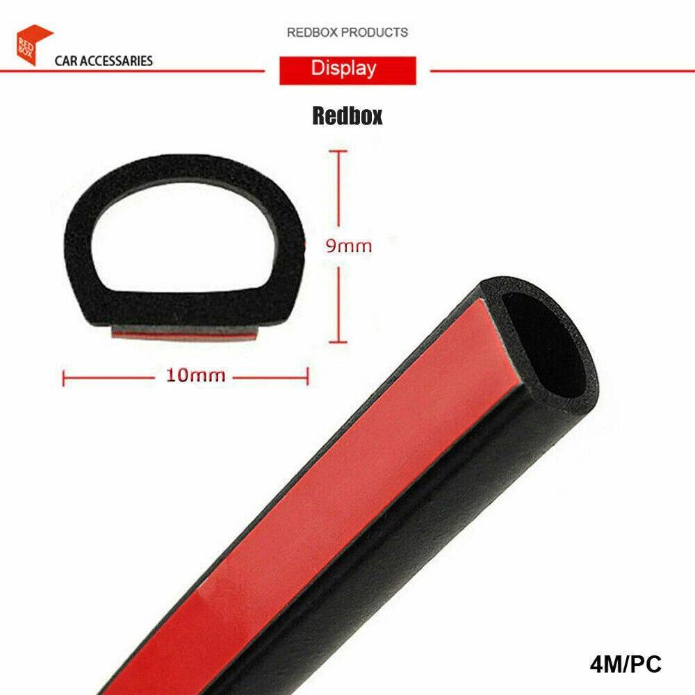 D-Shape 8M Rubber Seal Strip for Car Truck Motor Door Weatherstrip Seal