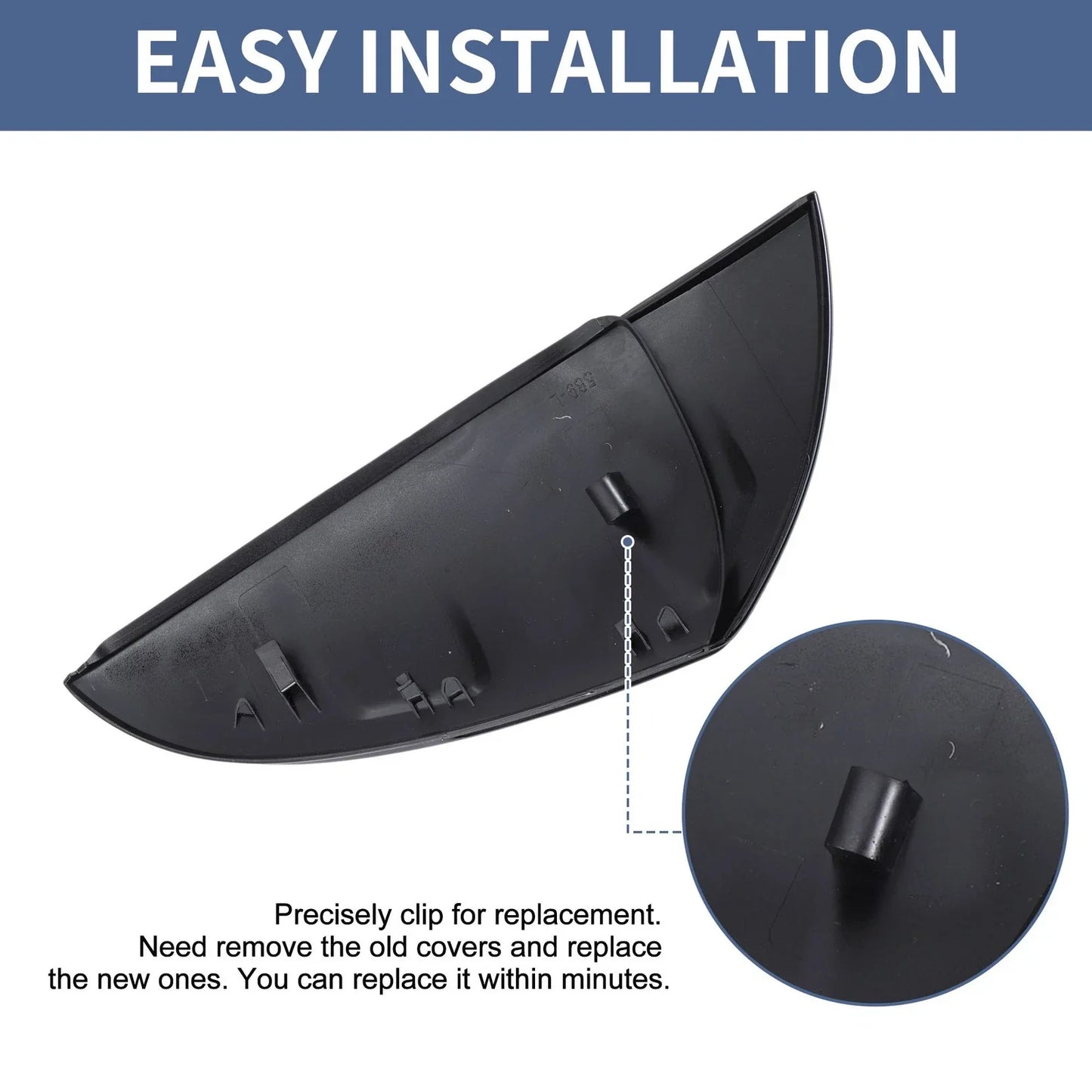 Gloss Black Left Right Mirror Cover Cap Replacement for Lexus ES (2018-2023)