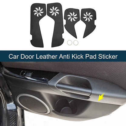 Car Door Leather Anti Kick Pad Sticker for Porsche Macan (2016-2024) Black Set