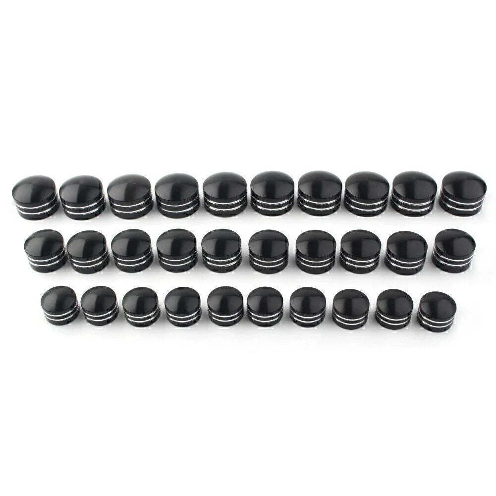 9mm Motor Bolt Topper Caps Covers for Harley  - 10 x Black CNC