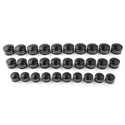 9mm Motor Bolt Topper Caps Covers for Harley  - 10 x Black CNC