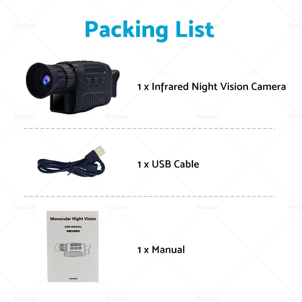 5X Zoom Black IR Night Vision Monocular Digital Camera HD Video 1080