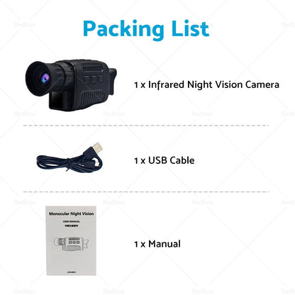 5X Zoom Black IR Night Vision Monocular Digital Camera HD Video 1080