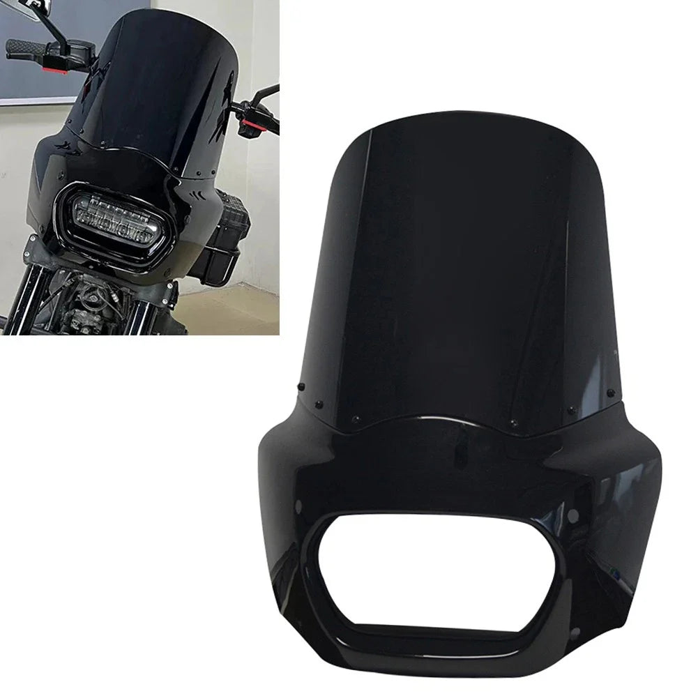 15" Front Black Windshield Fairing for Harley Softail Fat Bob (2018-2019)