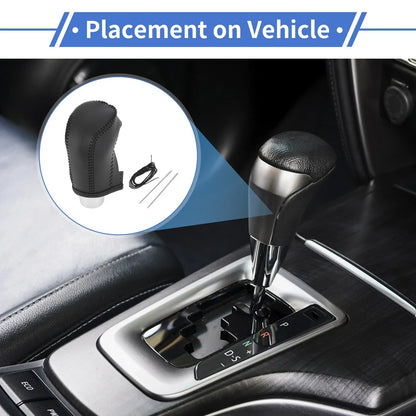 Car Gear Shift Knob Cover for Hyundai Tucson 2015-2018 Black Faux Leather