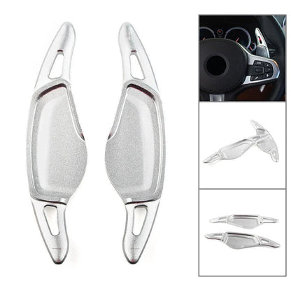 Silver Steering Wheel Paddle Shifter Extensions for BMW 5 7 Series X3 X4 X5 (2001-2023)