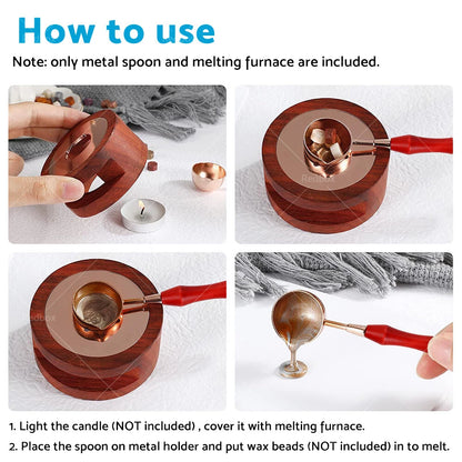 Melting Spoon Tool & Stamp Set for Candle Sealing Wax Furnace